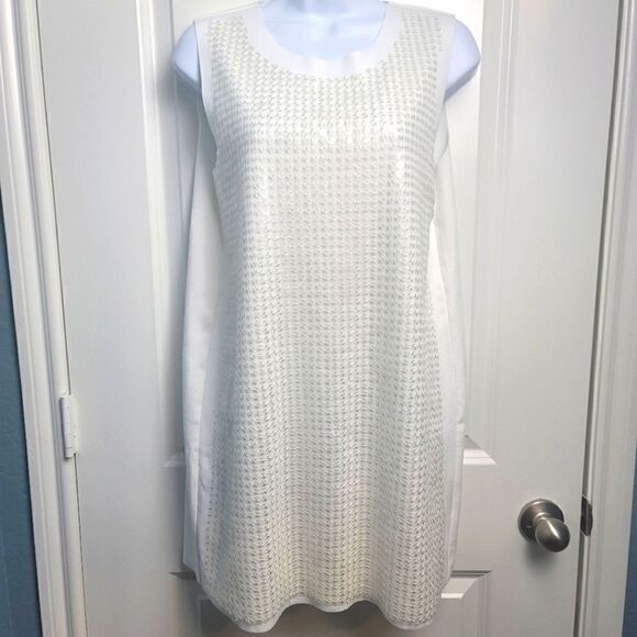 J.O.A. Los Angeles White Sequin Dress - Picture 1 of 9